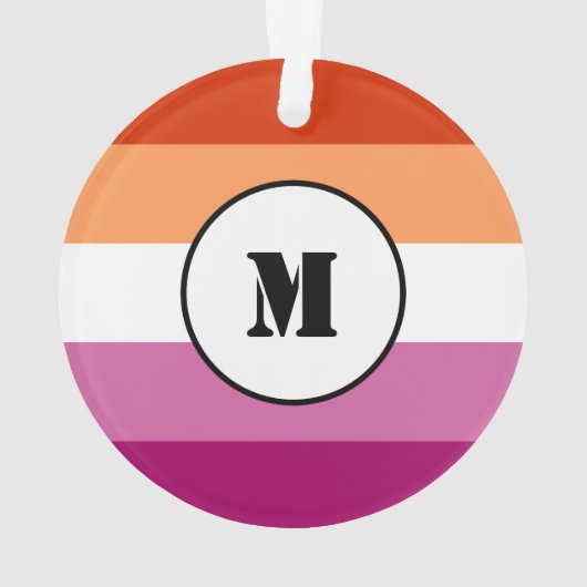 Drapeau de la fierté lesbienne avec monogramme (dos)
