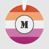 Drapeau de la fierté lesbienne avec monogramme (devant)