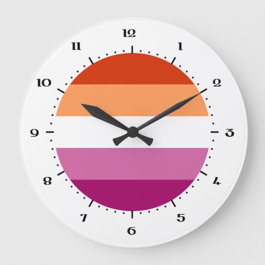 Drapeau de la fierté lesbienne Grande horloge (Recto)