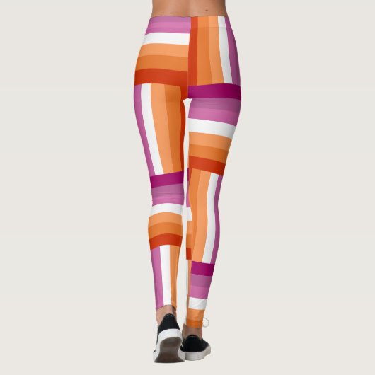 Drapeau de la fierté lesbienne Inspiré Leggings (Dos)