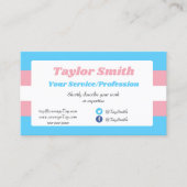 Drapeau de la fierté transgenre / Carte de visite  (Devant)