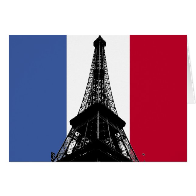 Drapeau de la France Carte de voeux/note (Devant horizontal)