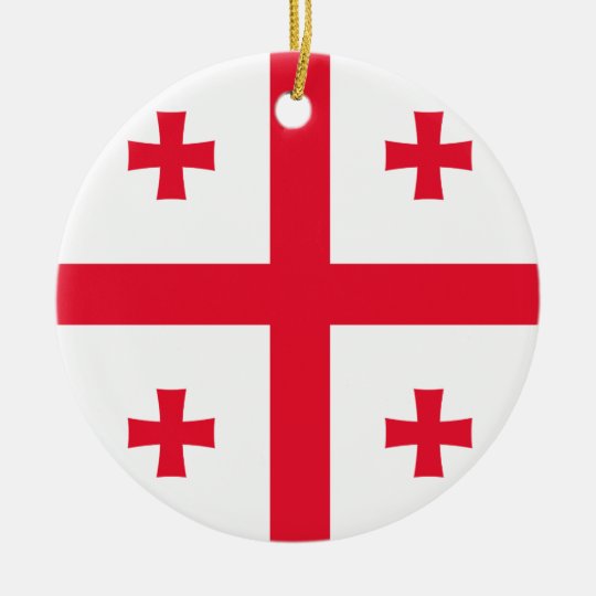 Drapeau de la Géorgie Ornement Rond En Céramique