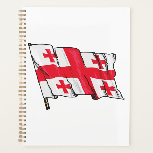 Drapeau de la Géorgie rouge et blanc à cinq croix (Devant)