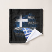 Drapeau de la Grèce (Gant de toilette)