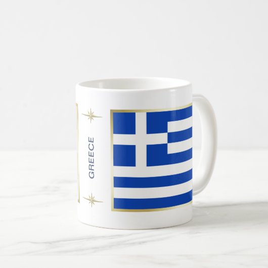 Drapeau de la Grèce + Tasse de carte (Devant droit)