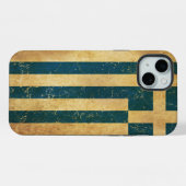 Drapeau de la Grèce Vintage Grunge (Verso Horizontal)