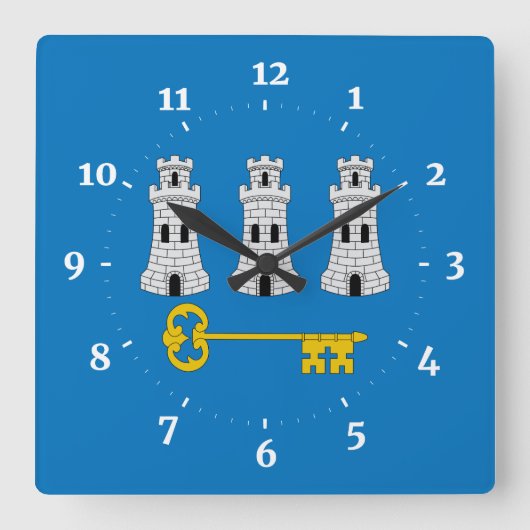 Drapeau de La Havane, Cuba Carré Horloge murale (Recto)