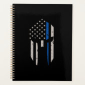 Drapeau de la ligne bleue du casque spartiate (Devant)