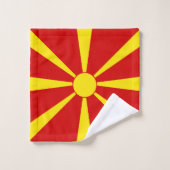 Drapeau de la Macédoine du Nord (Gant de toilette)