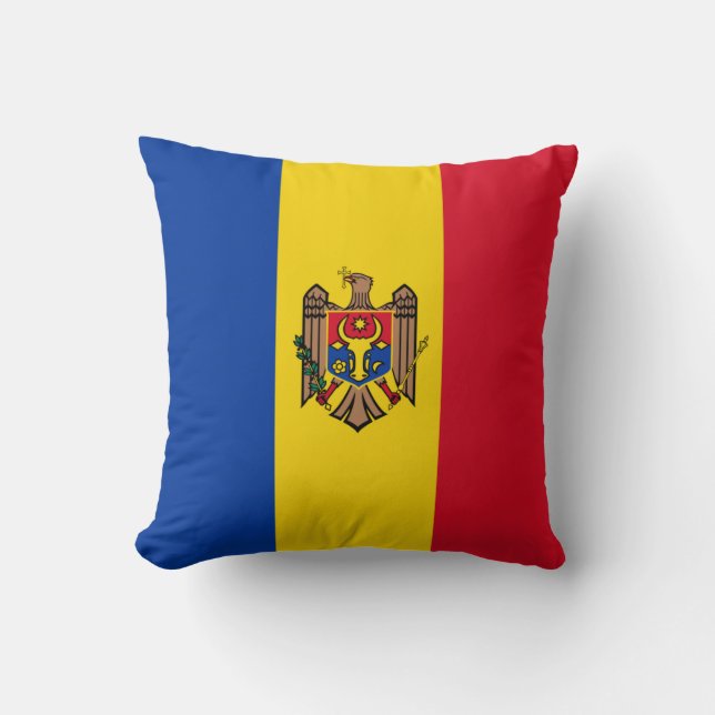 Drapeau de la Moldavie x Coussin de drapeau (Recto)