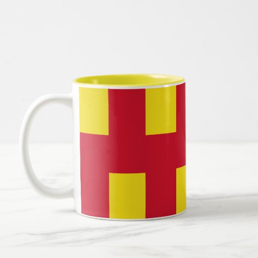 Drapeau de la Mug à café à deux tons de Northumber (Gauche)