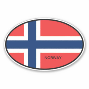Drapeau de la Norvège ovale autocollant de voiture