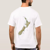 Drapeau de la Nouvelle Zélande et T-shirt de carte (Dos)