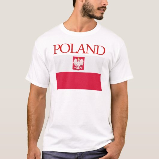 Drapeau de la Pologne avec le manteau du T-shirt (Devant)