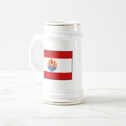 Drapeau de la Polynésie française ~ Plan Mug (Devant gauche)