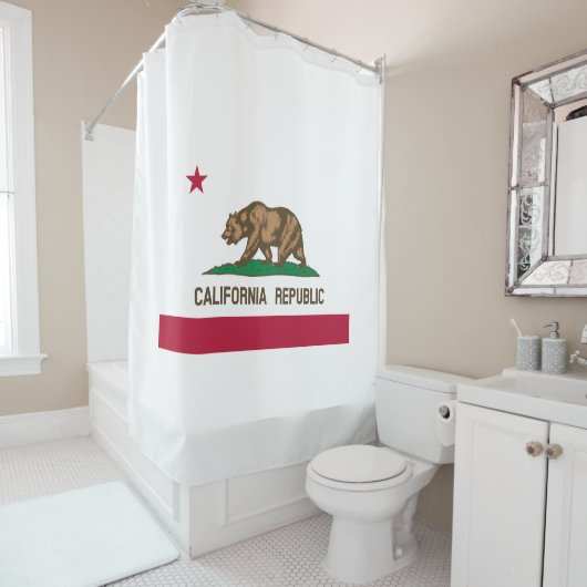 Drapeau de la République de Californie rideau de d (En situation)