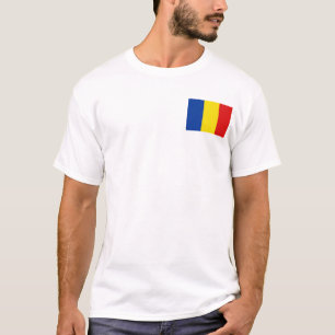 Drapeau de la Roumanie et T-shirt de carte