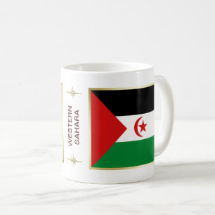 Drapeau de la Sahara occidental + Tasse de carte