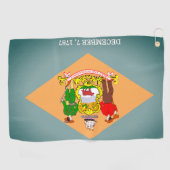 Drapeau de la serviette de golf du Delaware (Horizontal)