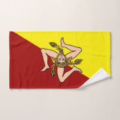 Drapeau de la Sicile (région italienne) (Serviette à main)