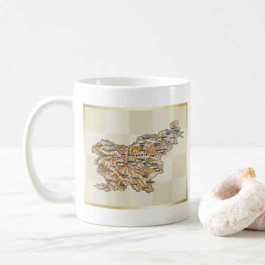 Drapeau de la Slovénie + Tasse de carte (Avec donut)