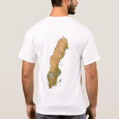 Drapeau de la Suède et T-shirt de carte (Dos)