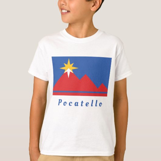Drapeau de la ville de Pocatello Idaho T-shirt gar (Devant)