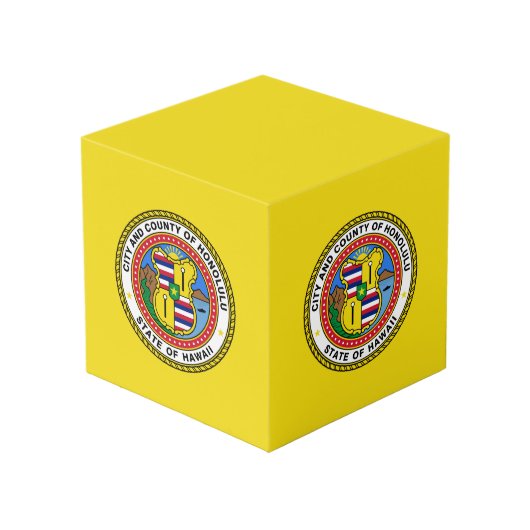 Drapeau de la ville d'Honolulu, Hawaii Cube (Angle devant)