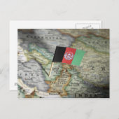 Drapeau de l'Afghanistan dans la carte (Devant / Derrière)