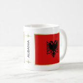 Drapeau de l'Albanie + Tasse de carte (Devant droit)