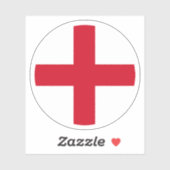 Drapeau de l'Angleterre Autocollant Rond (Feuille)