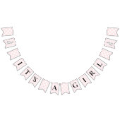 Drapeau de lapin rose En vichy Baby shower (Tout)