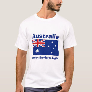 Drapeau de l'Australie + Carte + T-shirt des