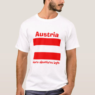Drapeau de l'Autriche + Carte + T-shirt des textes