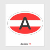 Drapeau de l'Autriche Oval code pays autocollant d (Feuille)