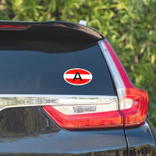 Drapeau de l'Autriche Oval code pays autocollant d