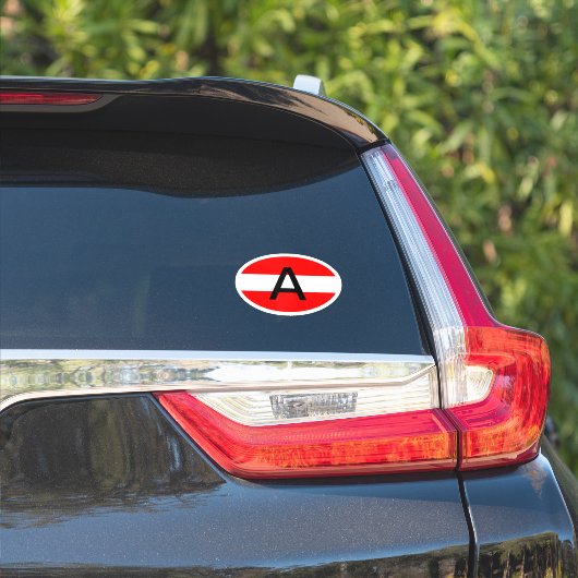 Drapeau de l'Autriche Oval code pays autocollant d (Côté voiture)