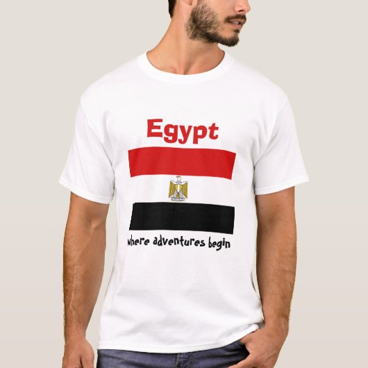 Drapeau de l'Egypte + Carte + T-shirt des textes (Devant)
