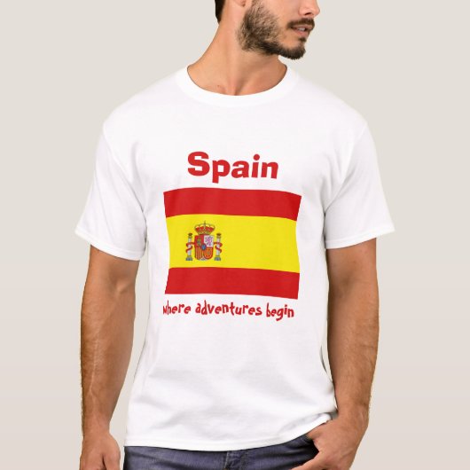 Drapeau de l'Espagne + Carte + T-shirt des textes (Devant)
