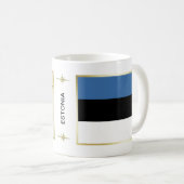 Drapeau de l'Estonie + Tasse de carte (Devant droit)