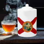Drapeau de l'État de Floride<br><div class="desc">Le drapeau de la Floride est le drapeau officiel de l'état américain de la Floride. Il est muni d'un sautoir rouge sur un arrière - plan blanc, avec le sceau d'état placé au centre de ce produit. Cela semble bon sur n'importe quel produit et fait un excellent souvenir de voyage....</div>