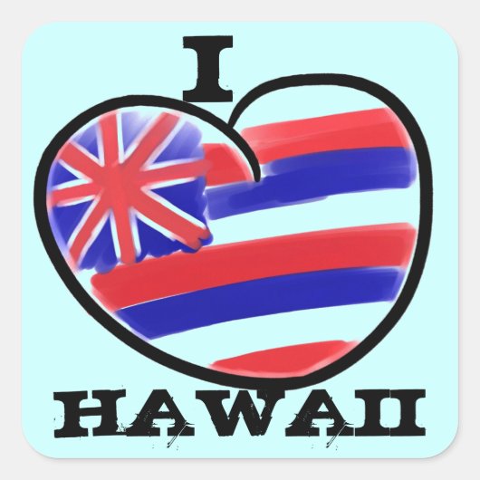 Drapeau de l'état de Heart Hawaii autocollants art (Devant)