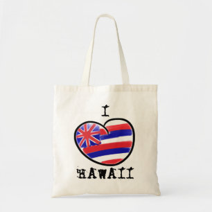 Drapeau de l'état de Heart Hawaii sac réutilisable
