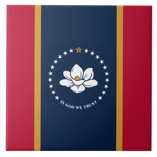Drapeau de l'État du Mississippi sur carreau (Devant)