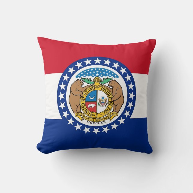 Drapeau de l'État du Missouri Coussin américain Mo (Recto)