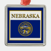Drapeau de l'État du Nebraska Ornement de Noël (Devant)