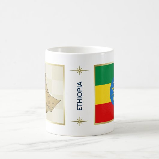 Drapeau de l'Ethiopie + Tasse de carte (Centre)