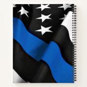 Drapeau de ligne bleue mince Carnet de police pers (Dos)
