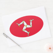 Drapeau de l'île de Man Sticker ovale (Enveloppe)